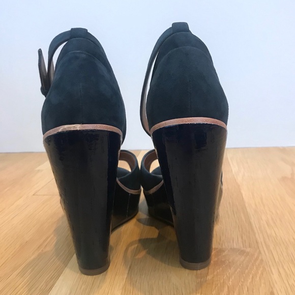 DOLCE VITA Paiva Navy Suede Wedge Heels - Picture 10 of 16